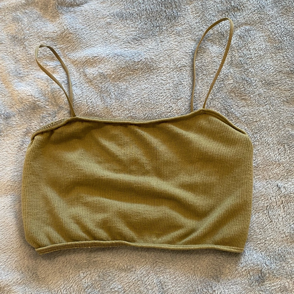 urban outfitters dark green backless tank top